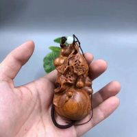 Huanghuali carving gourd handle car keychain mens and womens mobile phone chain cultural toys crafts ornaments pendant hot style