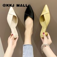 KKJ MALL Ladies Shoes 2022 Summer New Baotou Slippers Women Wear Fashion Thick Heel Sandals All-match Student Pointed Shoes