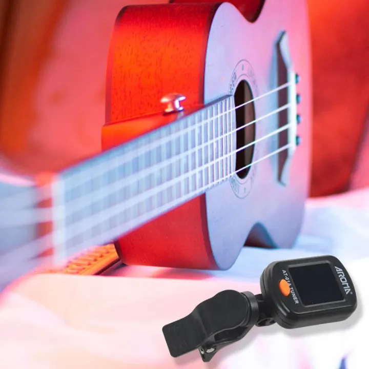aroma-at-01a-guitar-tuner-rotatable-clip-on-tuner-lcd-display-for-chromatic-acoustic-guitar-bass-ukulele