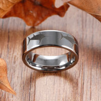 8mm Swordfish Scene Tungsten Ring Mens Wedding Band Customize Ring Outdoor Scenery Band Tungsten Anniversary Ring for Men Women