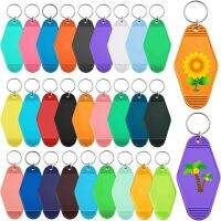 36 Pcs Vintage Motel Keychains Motel Keychain Blank for Vinyl DIY Crafting Keychain Luggage Tag Label Making