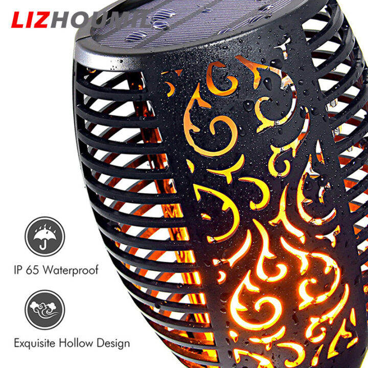 lizhoumil-โคมมีเปลวไฟพลังงานแสงอาทิตย์กลางแจ้ง96leds-1pc-สำหรับไฟสวน