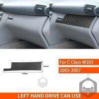 Lhd สีดำ Lhd สำหรับ Mercedes-Benz C Class W203 2005 2006กล่องถุงมือล้างรถ2007ชิ้นส่วนตกแต่งส่วนครอบแผงคาร์บอนไฟเบอร์แท้อุปกรณ์เสริม