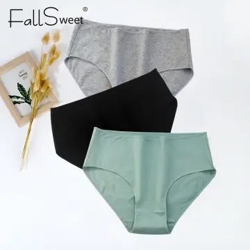 FallSweet 3 pcs/ pack ! Plus Size Panties Cotton Women's Underwear Mid  Waist Girls Underpants M to