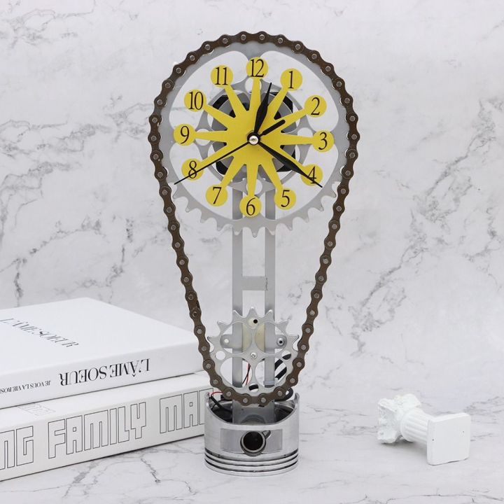 dist-กลไกลม-นาฬิกาโซ่เกียร์-งานฝีมืองานประดิษฐ์-โลหะสำหรับตกแต่ง-บล็อกนาฬิกาโซ่จับเวลา-สร้างสรรค์และสร้างสรรค์-นาฬิกาเกียร์หมุน-ของตกแต่งบ้าน