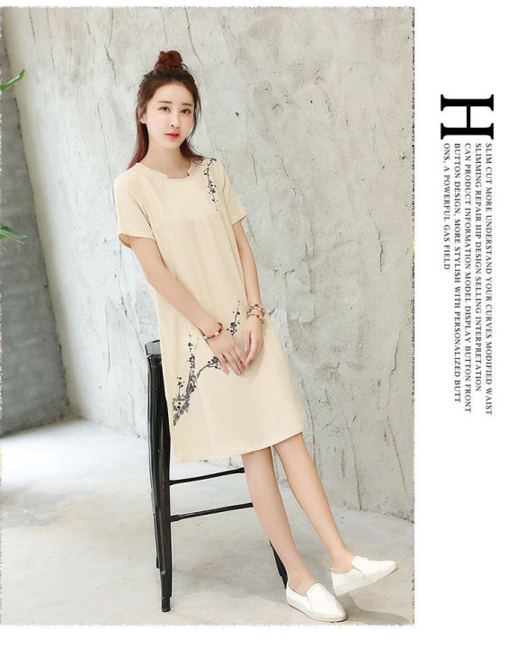 ava-dress-เดรส-ซากุระ-แต่งลายกิ่งซากุระ-กระโปรงบาน-สวยมาก-แฟชั่นเกาหลี-สวยเก๋-ผ้านิ่ม-ใส่สบาย-รหัสสินค้า-14076