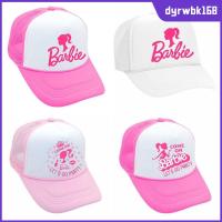 DYRWBK168 ตุ๊กตาบาร์บี้ หมวกเบสบอลตุ๊กตาบาร์บี้ สีชมพูอมชมพู ปรับได้ปรับได้ ตาข่ายหมวกแก็ป ทันสมัยและทันสมัย ดวงอาทิตย์ viser หมวกกันแดดมีตัวอักษร ผู้หญิงผู้ชาย