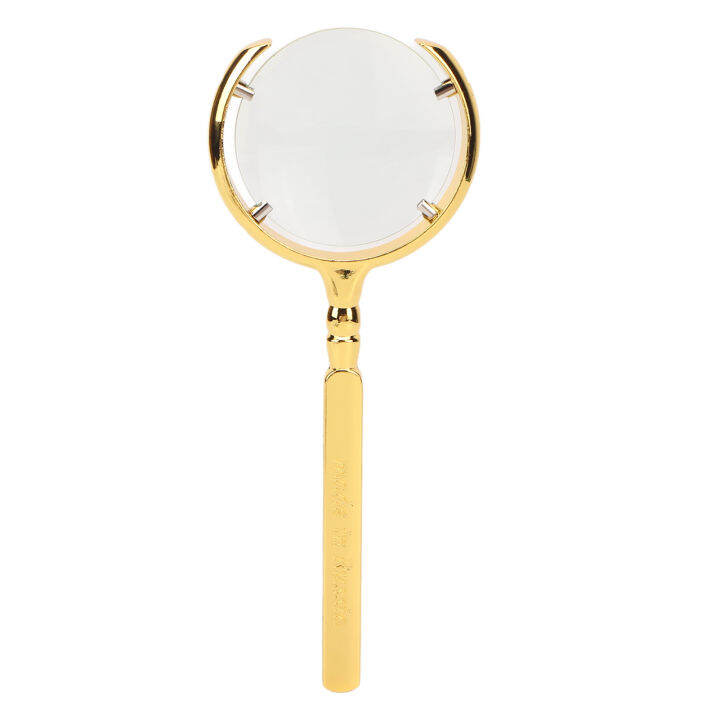 8X Handheld Magnifier Magnifying Glass Golden Ergonomic Handheld