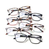 Stylish Rectangular Reading Glasses Spring Hinge Men Women HD Eyeglasses Diopter +0- -+600 Decanters