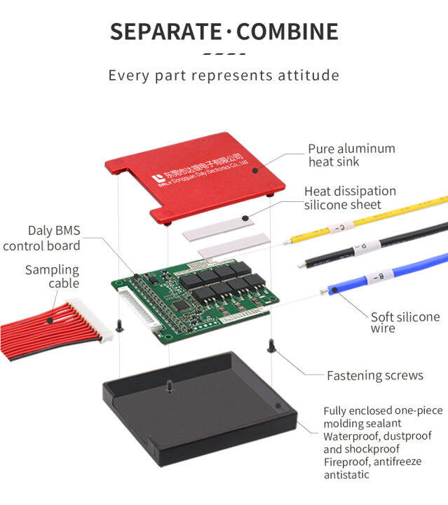 daly-72v-24s-lifepo4-bms-30a-40a-50a-กันน้ำ-bms-พร้อมพอร์ตทั่วไป-ขนาด60a-นิ้ว