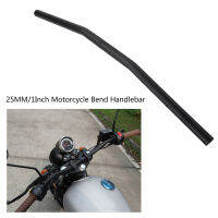 25MM/1Inch รถจักรยานยนต์ Retro Bend Handlebar Handle Bar Black Universal Black Silver