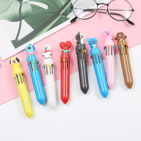 Cute 10 color pen_ปากกา ปากกาหลาย 10 สีในแท่งเดียว ปากกาลายการ์ตูน ปากกาสี (BT)