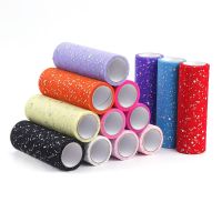 ✺▦❈ 9.2/22m Glitter Sequin Tulle Roll 10/25 Yards 15cm Spool Tutu Wedding Decoration Organza Laser DIY Craft Birthday Party Supplies