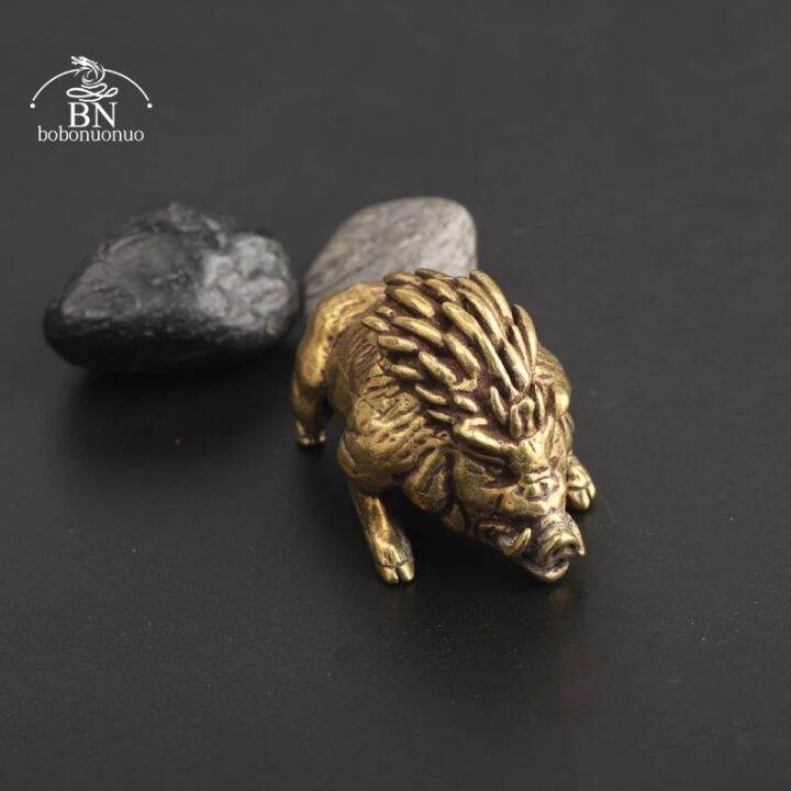 retro-crafts-copper-small-wild-boar-ornaments-brass-feng-shui-animal-statue-tea-pet-home-decor-for-living-room-desk-decorations