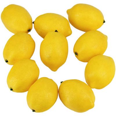 80 Pcs Artificial Lemons Fake Lemons Faux Lemons Fruits in Yellow 3 Inch Long x 2 Inch Wide