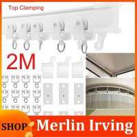 Merlin Irving Shop 2M Bendable Curtain Rail Flexible Ceiling Top Clamping Mounted Track Straight Slide Balcony Plastic Home Window Decor