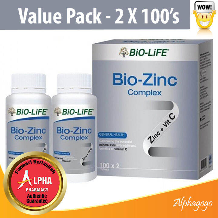 BioLife BioZinc Complex / 含有锌和维生素C / Zink dan Vitamin C (2X100