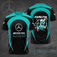 (All sizes are in stock)   Mercedes AMG F1 Racing Set 44 Lewis Hamilton Quick Dry Breathable Short Sleeve Crew Neck T-shirt  (You can customize the name and pattern for free)