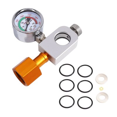 Soda Co2 Refill Adapter with Big Pressure Gauge for Pink Co2 Cylinder,for DUO Terra Art Soda Co2 Tank