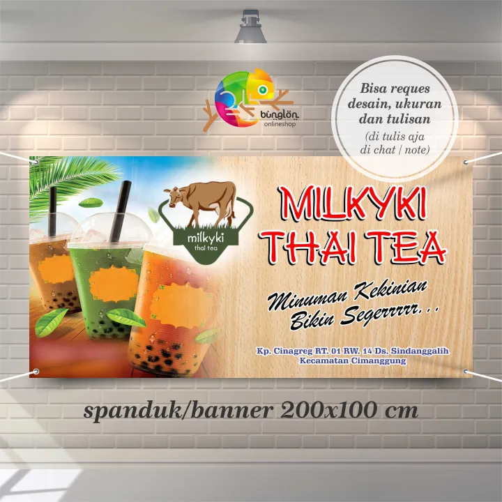 Spanduk Banner Daftar Minuman Thai Tea Lazada Indonesia 8018