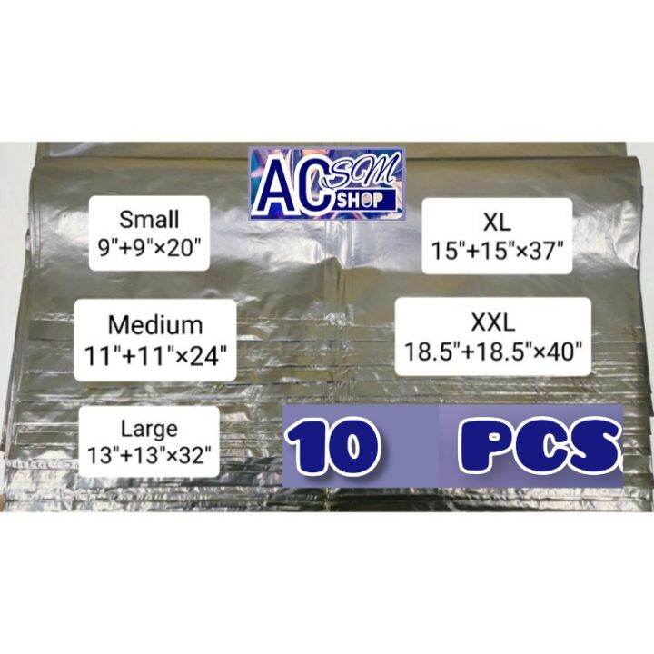 (10 pcs) No Tie Black Garbage Bag / Trash Bag Sizes Small , Medium