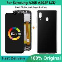 5.8 Original For Samsung A20e LCD A202 lcd display For Samsung A202 A202F LCD Screen Touch Digitizer Assembly With Back cover Phone Camera Flash Lig