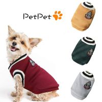 Dog Cat Sweater Pet Clothing British College Style Winter Warm V-Neck Pet Coat Puppy Dog Shirt Jacket Chihuahua French Pullover