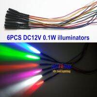 6PCS Led Car Light Illuminators DC5V/12V 0.1W Inside Car Lighting Source 6 Colors Cars Lighting Decoration Fiber Light Engine