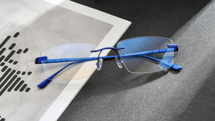Fonex Pure Titanium Glasses Frame Men New Male Frameless Rimless Square Eyeglasses Frames