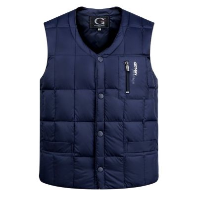 ZZOOI 2022 New Mens White Duck Down Vest Casual Male Autumn Winter Sleeveless Jacket Thick Warm Men Quality Ultralight Tank Tops