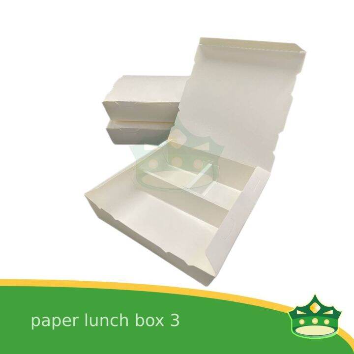 【COD】 25 pcs paper lunch box 3 white laminated or paper bento 3 ...