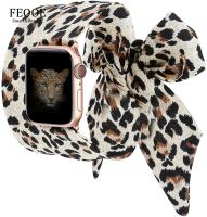 ◕ FEOOE Applicable To Apple Iwatch 1/2/3/4/5/6 Generation Watch Strap New Silk Scarf Ribbon Watch Replacement Strap LXY