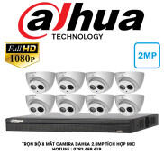 Trọn Bộ 8 Camera Full HD 1080PDahua Tích Hợp Mic
