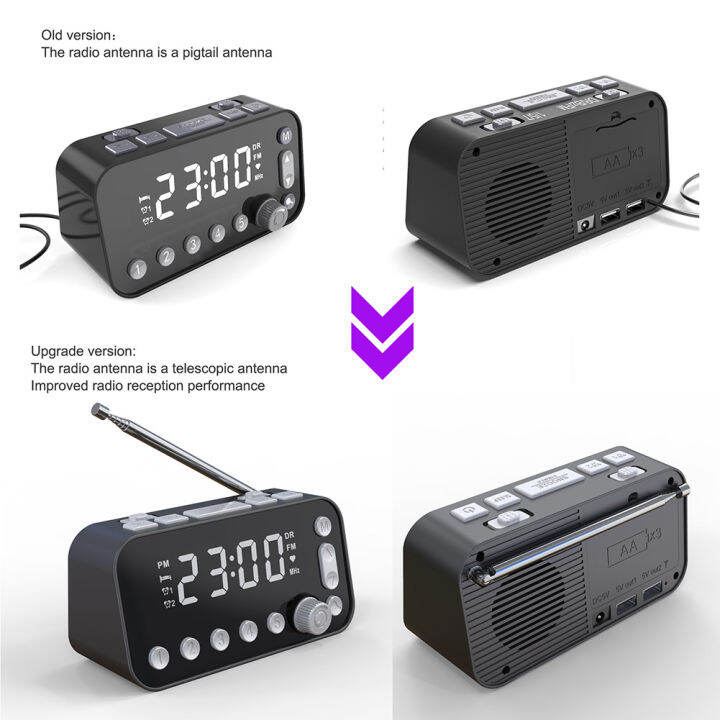 elegant-alarm-clock-dab-fm-radio-dual-usb-charging-port-adjustable-alarm-volume-alarm-clock-broadcasting-radio