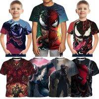 Marvel Venom Childrens Handsome Short Sleeve T-shirt Kids Summer Sci-Fi Movie T-shirt