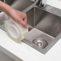 ♞ Kitchen Sink Waterproof Tape Transparent Nano Mildew Strong Self-Adhesive Pool Water Seal Bathroom Gap Strip Silicone Stickers