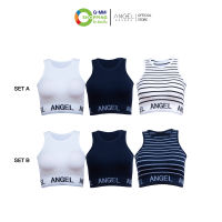 Angel BraBra เสื้อครอปพร้อมบรา รุ่น Angel Crop ฟรีไซส์ 3 ตัว #127512