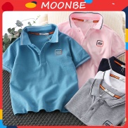 Áo polo bé trai, Áo polo cotton cộc tay trẻ em size đại cho bé từ 15