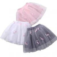 3-10Y Children baby girls sweet skirts Summer Princess Mesh Pleated Skirts baby kids girls tutu Flamingo cotton skirts P4 018