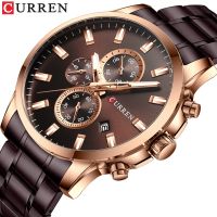 Curren/Karuien 8348 mens watch waterproof quartz steel belt watch six-pin multi-functional calendar mens watch 【QYUE】