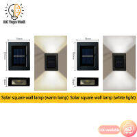 Lampu Solar Dinding กลางแจ้งที่มีแผงพลังแสงอาทิตย์แบ็คดรอปเป่าลม LED Sconces สำหรับระเบียงสวนลานตกแต่งถนน