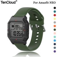 ☬◙ Zamiennik dla Amazfit NEO pasek na rękę dla Xiaomi Huami Amazfit Neo bransoletka silikonowa pętla SmartWatch akcesoria rozmiar S L