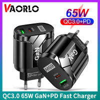 VAORLO 50 W ที่ชาร์จความเร็วสูง GaN ของแท้,Type-C PD + USB QC3.0 5V/6.6A 9V/3A 12V/2.75A 20V/1.67A ชาร์จเร็วสำหรับสามารถใส่ได้กับ iPhone IOS Android