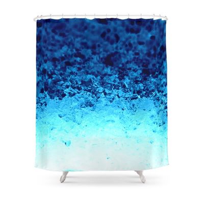 Blue Crystal Ombre Shower Curtain Frabic Waterproof Polyester Bathroom Curtains Wall Decoration Hanging Bath Curtains