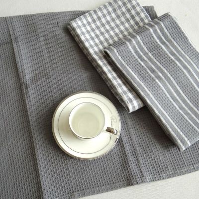 3ชิ้น/เซ็ตผ้าขนหนูห้องครัวผ้าเช็ดจานคอตตอนธรรมชาติผ้าเช็ดจานดูดซับและไม่เป็นขุยซักได้ผ้าเช็ดปากบนโต๊ะ
