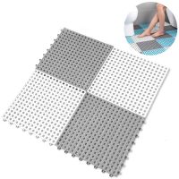 Bathroom Non-slip Mat Splicing Carpet Massage Foot Mats With Drain Hole Household Toilet Shower Room Bathtub Balcony Floor Pads