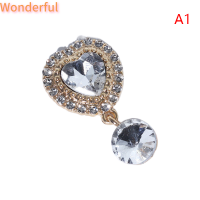 ?【Lowest price】Wonderful จี้พลอยเทียมรูปหัวใจแฟชั่นชุดแต่งงานสีทองแบบทำมืออุปกรณ์ตกแต่งผมเครื่องประดับโลหะผสม