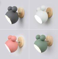 Nordic Wall Lamp Aluminum Mickey Sconce For Children Bedroom Lights Modern Indoor Wall Light Fixtures E27 Creative Luminaire