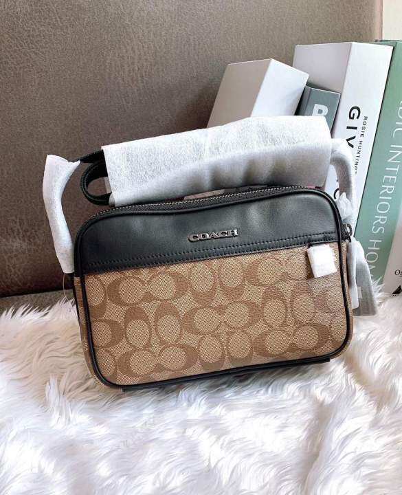 Graham Crossbody In Signature Canvas Gunmetal/Khaki Lazada PH