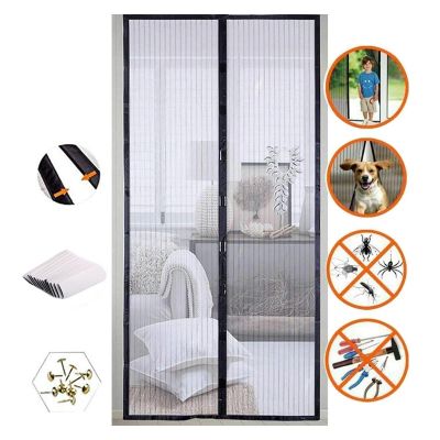 2023 New Magnetic Screen Door Curtain Anti-Mosquito Net Fly Insect Screen Mesh Automatic Closing Custom Size Easy Installation